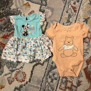 Disney Baby Minnie Mouse Dress and Winnie the Pooh Onesie